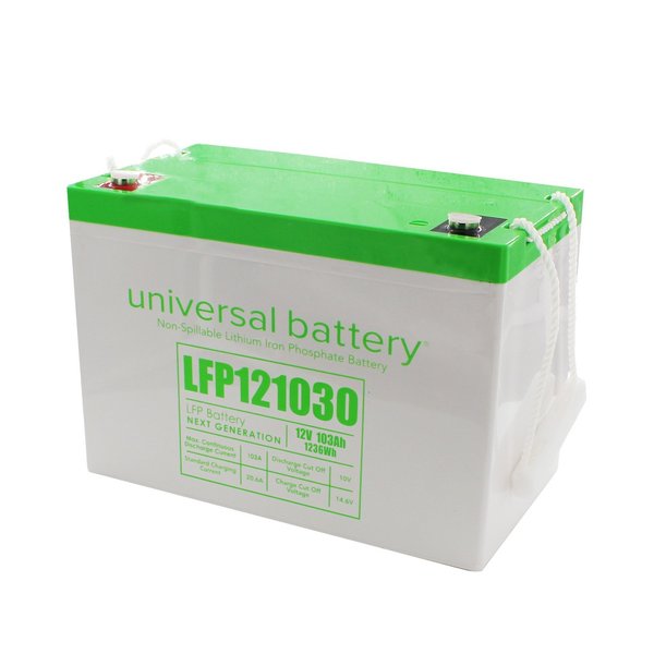 Upg Lithium LFP Battery, 12.8 V, 103Ah in Group 27 case, Internal Thread Terminal 48040